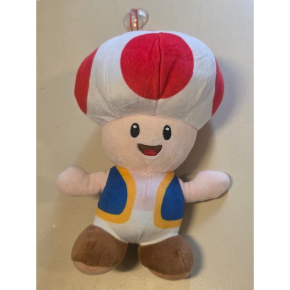 Nintendo Other - Super Mario Bros Toad Plush 9 Inch Stuffed Toy Nintendo Red White Mushroom Cap